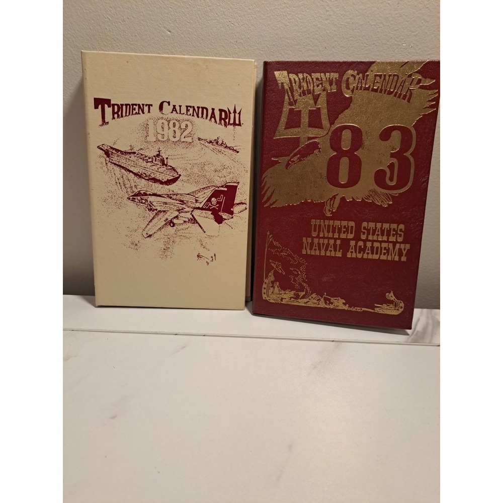 Lot of 2 US Naval Academy - Trident Calendars 1982 and 1983 Vintage